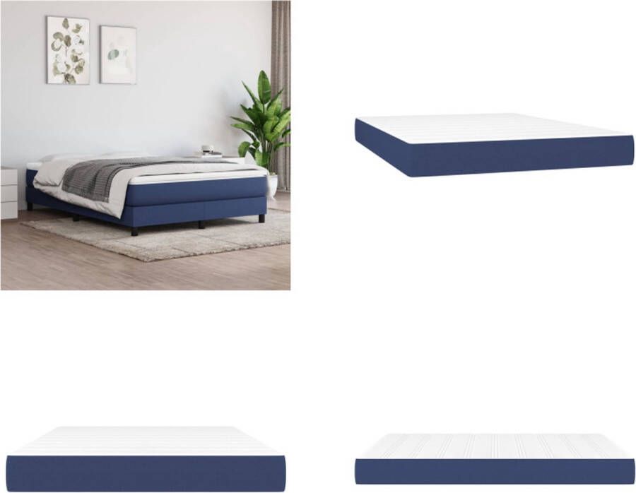 VidaXL Pocketveringmatras 140x190x20 cm stof blauw Pocketveringmatras Pocketveringmatrassen Matras Pocketvering Matras