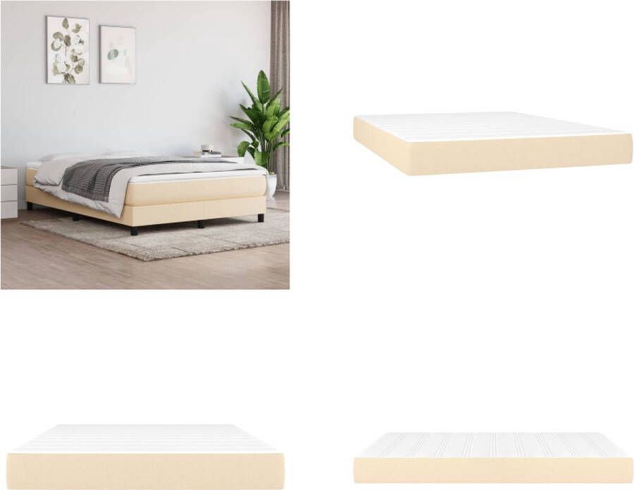 VidaXL Pocketveringmatras 140x190x20 cm stof crèmekleurig Pocketveringmatras Pocketveringmatrassen Matras Pocketvering Matras