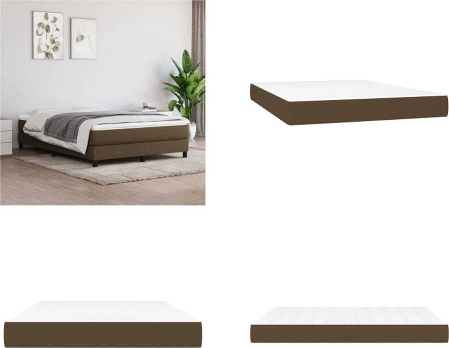 VidaXL Pocketveringmatras 140x190x20 cm stof donkerbruin Pocketveringmatras Pocketveringmatrassen Matras Pocketvering Matras