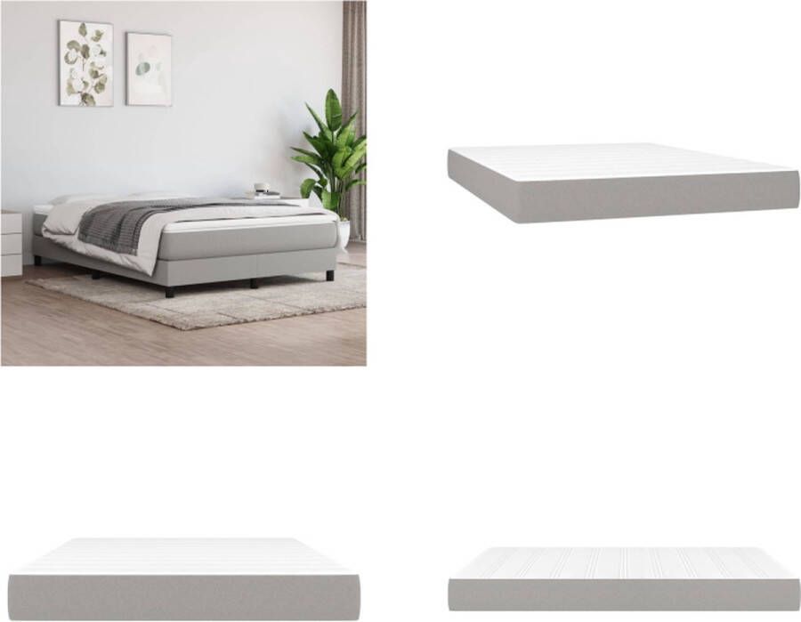 VidaXL Pocketveringmatras 140x190x20 cm stof lichtgrijs Pocketveringmatras Pocketveringmatrassen Matras Pocketvering Matras