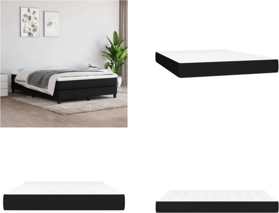 VidaXL Pocketveringmatras 140x190x20 cm stof zwart Pocketveringmatras Pocketveringmatrassen Matras Pocketvering Matras