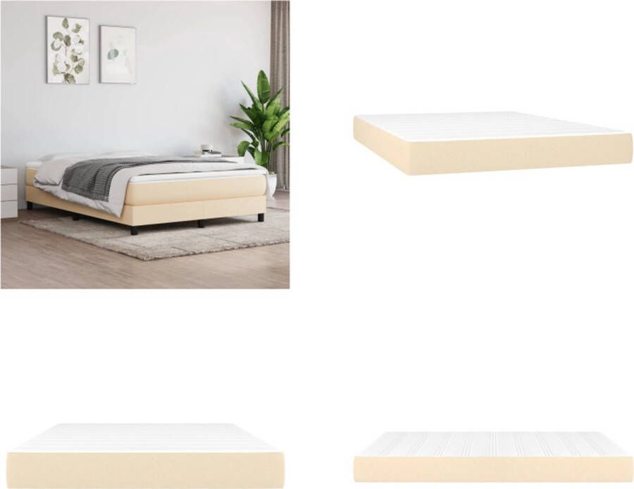 VidaXL Pocketveringmatras 140x200x20 cm stof crèmekleurig Pocketveringmatras Pocketveringmatrassen Matras Pocketvering Matras - Foto 1