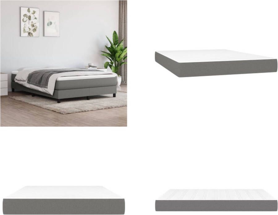 VidaXL Pocketveringmatras 140x200x20 cm stof donkergrijs Pocketveringmatras Pocketveringmatrassen Matras Pocketvering Matras