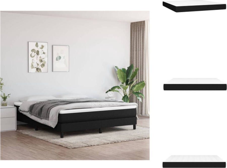 VidaXL Pocketveringmatras 160 x 200 x 20 cm Duurzaam Pocketveren en schuim Middelharde ondersteuning Wit en zwart Matras - Foto 2