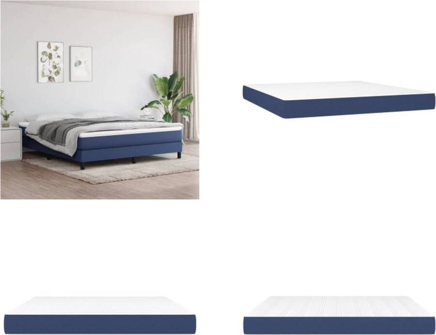 VidaXL Pocketveringmatras 180x200x20 cm stof blå Pocketveringmatras Pocketveringmatrassen Matras Pocketvering Matras