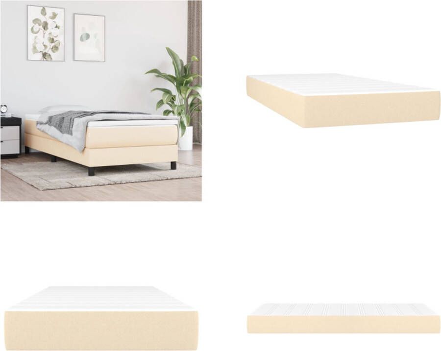 VidaXL Pocketveringmatras 80x200x20 cm stof crèmekleurig Pocketveringmatras Pocketveringmatrassen Matras Pocketvering Matras