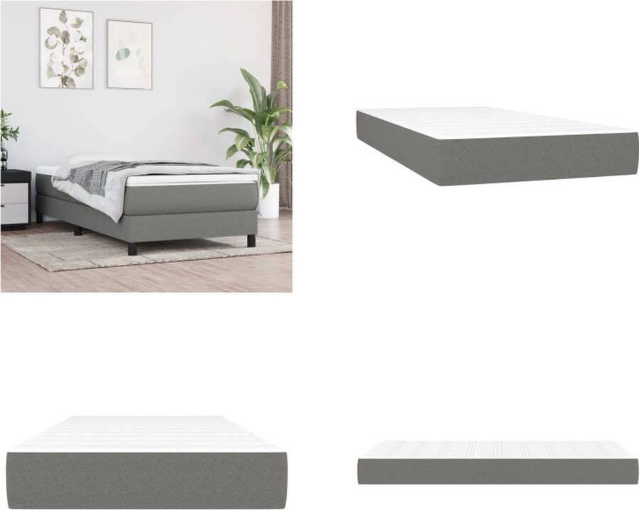 VidaXL Pocketveringmatras 80x200x20 cm stof donkergrijs Pocketveringmatras Pocketveringmatrassen Matras Pocketvering Matras - Foto 1