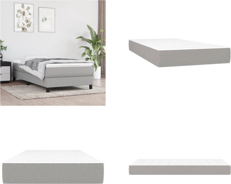 VidaXL Pocketveringmatras 80x200x20 cm stof lichtgrijs Pocketveringmatras Pocketveringmatrassen Matras Pocketvering Matras