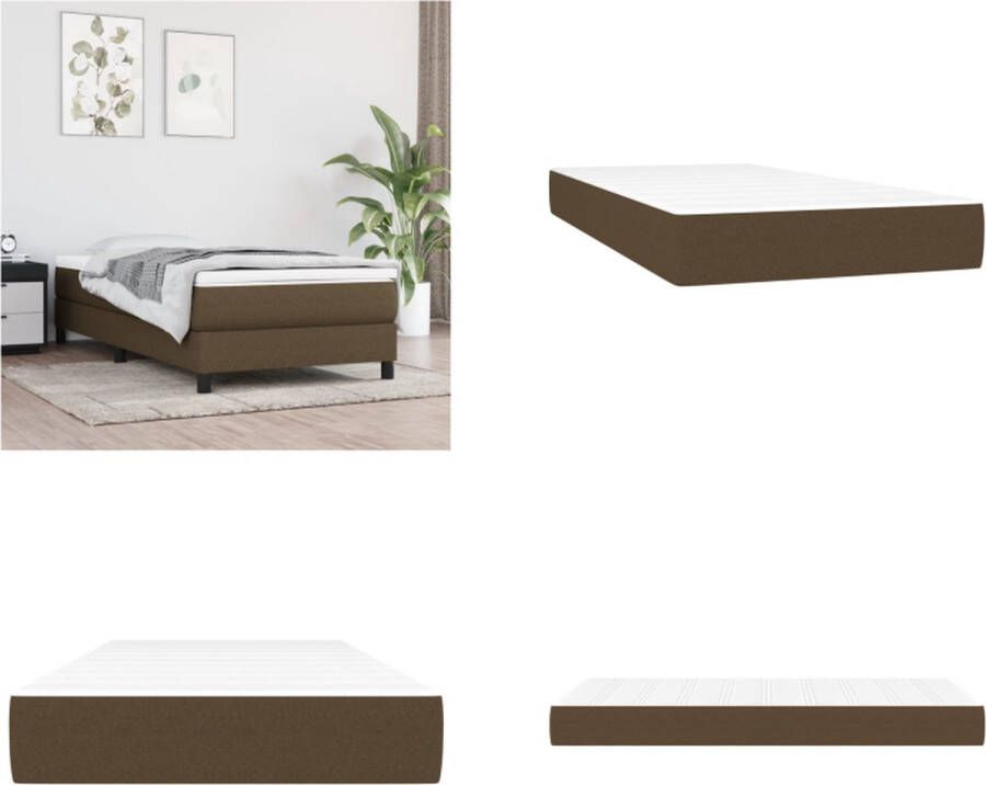 VidaXL Pocketveringmatras 90x190x20 cm stof donkerbruin Pocketveringmatras Pocketveringmatrassen Matras Pocketvering Matras