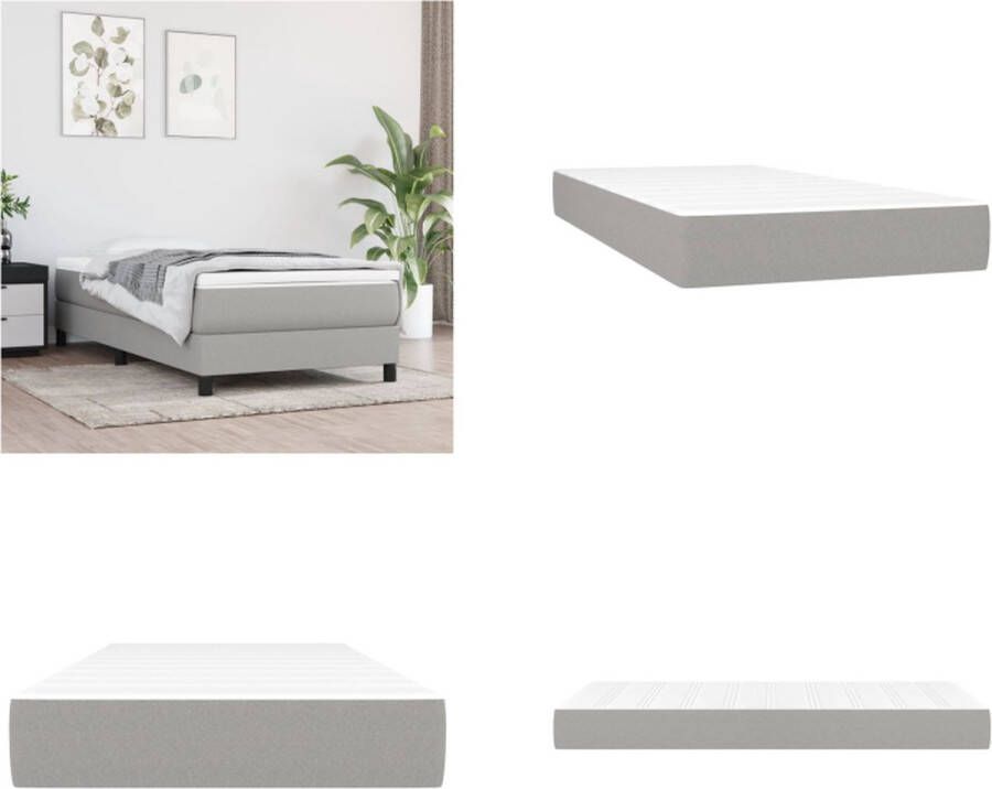 VidaXL Pocketveringmatras 90x190x20 cm stof lichtgrijs Pocketveringmatras Pocketveringmatrassen Matras Pocketvering Matras