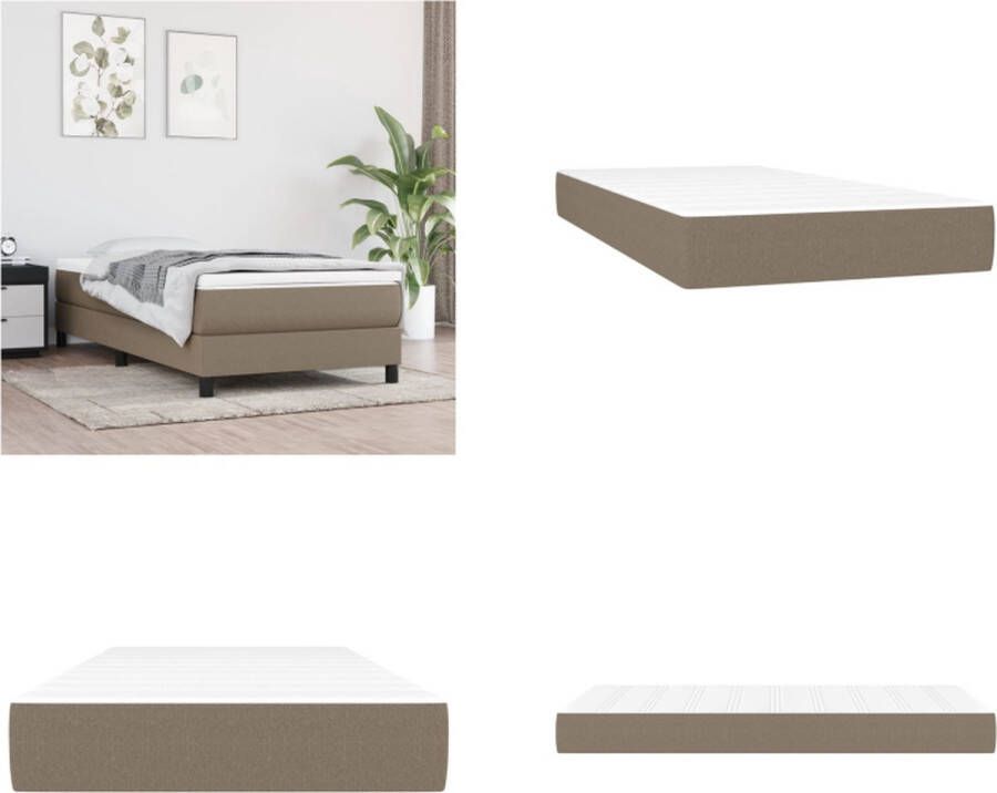 VidaXL Pocketveringmatras 90x190x20 cm stof taupe Pocketveringmatras Pocketveringmatrassen Matras Pocketvering Matras