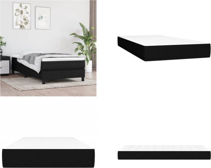 VidaXL Pocketveringmatras 90x190x20 cm stof zwart Pocketveringmatras Pocketveringmatrassen Matras Pocketvering Matras