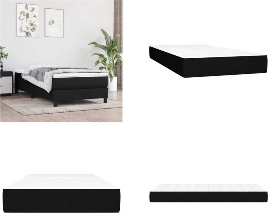 VidaXL Pocketveringmatras 90x200x20 cm stof zwart Pocketveringmatras Pocketveringmatrassen Matras Pocketvering Matras