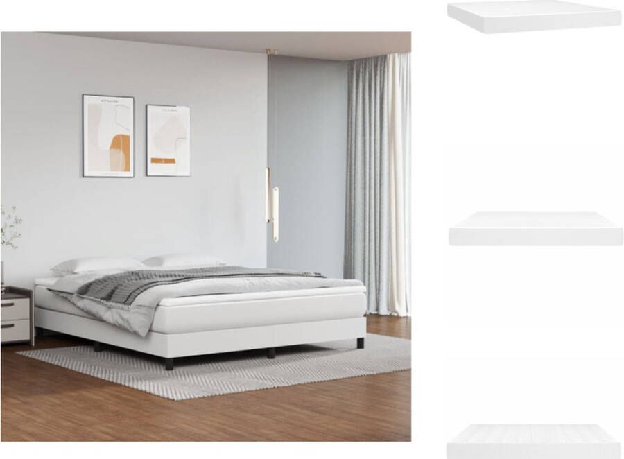 VidaXL Pocketveringmatras Pocketveringmatrassen Matras Pocketvering Matras Pocketveringmatras 160x200x20 cm kunstleer wit