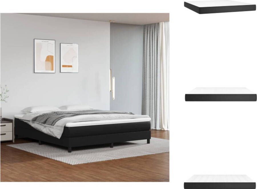 VidaXL Pocketveringmatras Pocketveringmatrassen Matras Pocketvering Matras Pocketveringmatras 180x200x20 cm kunstleer zwart - Foto 2