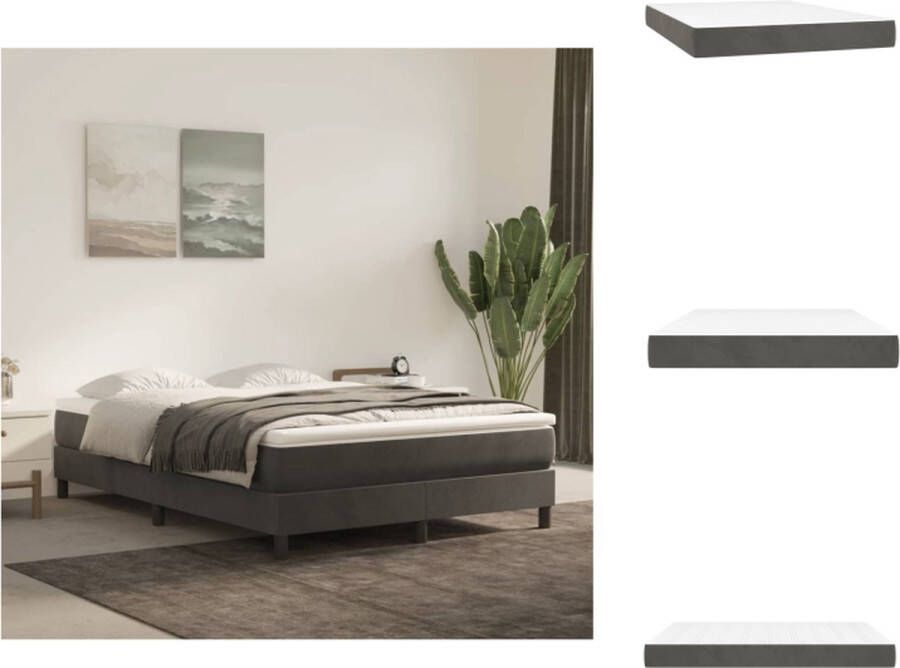 VidaXL Pocketveringmatras Pocketveringmatrassen Matras Pocketvering Matras Pocketveringmatras 140x190x20 cm fluweel donkergrijs