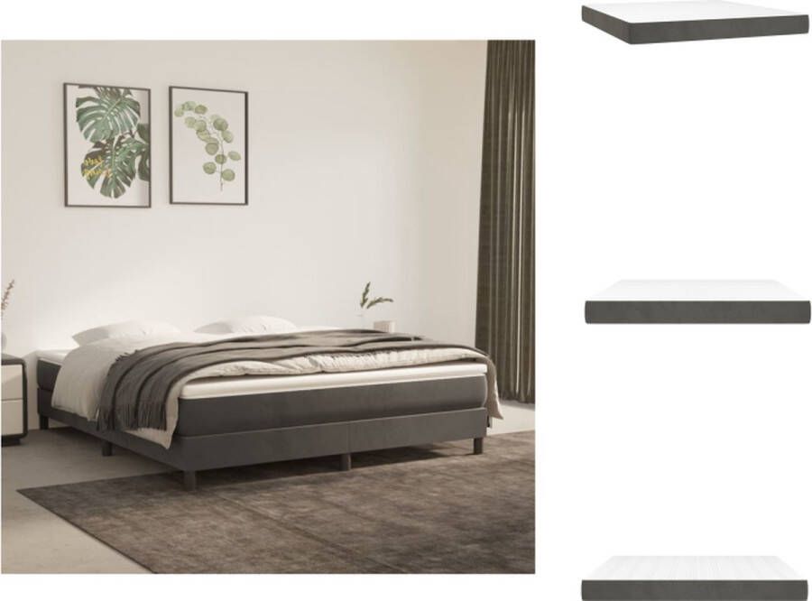 VidaXL Pocketveringmatras Pocketveringmatrassen Matras Pocketvering Matras Pocketveringmatras 160x200x20 cm fluweel donkergrijs - Foto 2