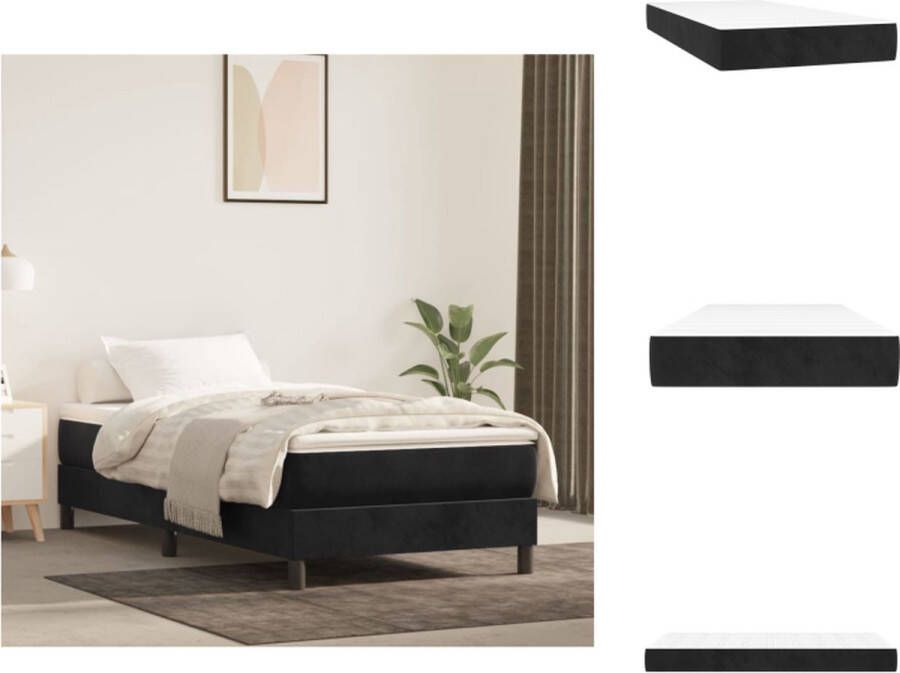 VidaXL Pocketveringmatras Pocketveringmatrassen Matras Pocketvering Matras Pocketveringmatras 80x200x20 cm fluweel zwart