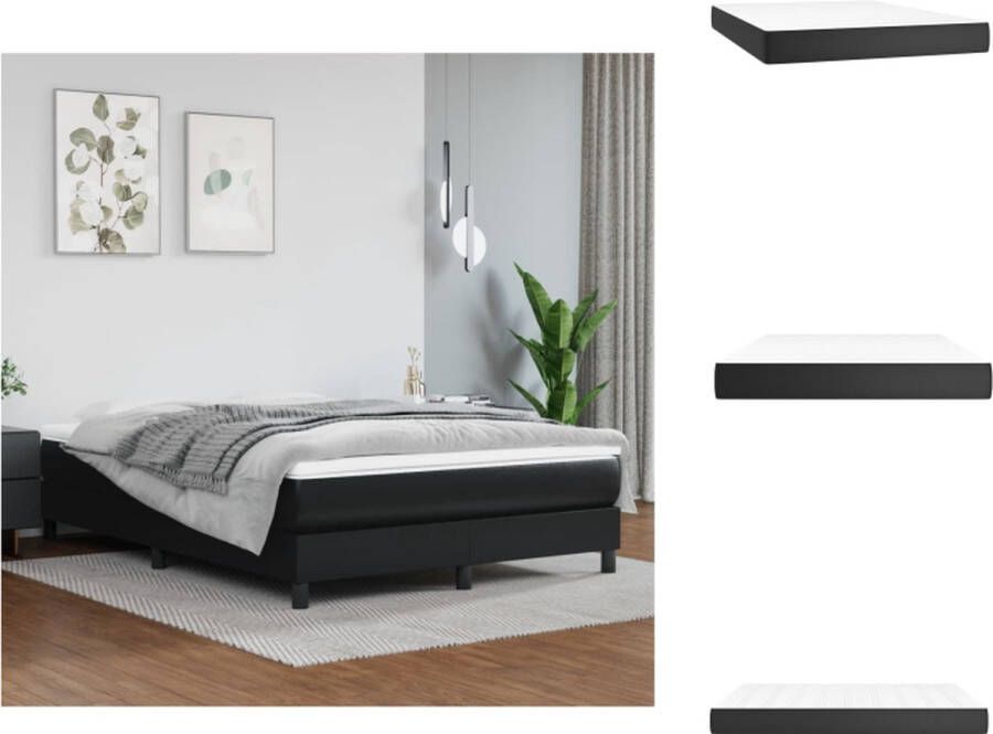 VidaXL Pocketveringmatras Pocketveringmatrassen Matras Pocketvering Matras Pocketveringmatras 140x200x20 cm kunstleer zwart - Foto 2