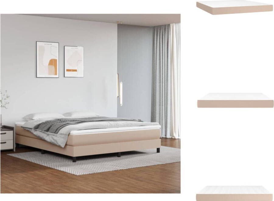 VidaXL Pocketveringmatras Pocketveringmatrassen Matras Pocketvering Matras Pocketveringmatras 160x200x20 cm kunstleer cappuccinokleurig - Foto 2