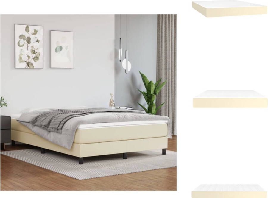 VidaXL Pocketveringmatras Pocketveringmatrassen Matras Pocketvering Matras Pocketveringmatras 140x200x20 cm kunstleer crèmekleurig