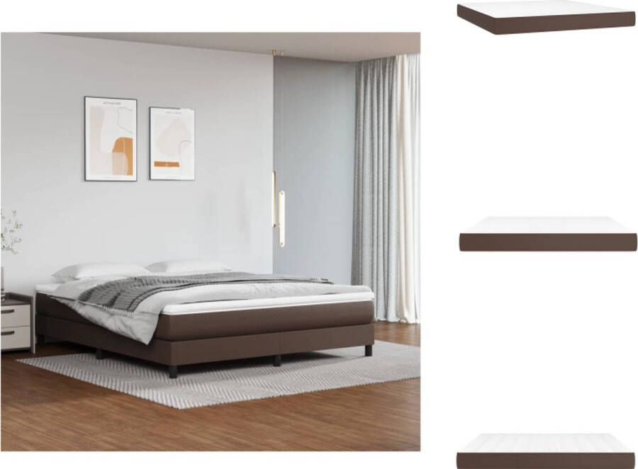 VidaXL Pocketveringmatras Pocketveringmatrassen Matras Pocketvering Matras Pocketveringmatras 180x200x20 cm kunstleer bruin