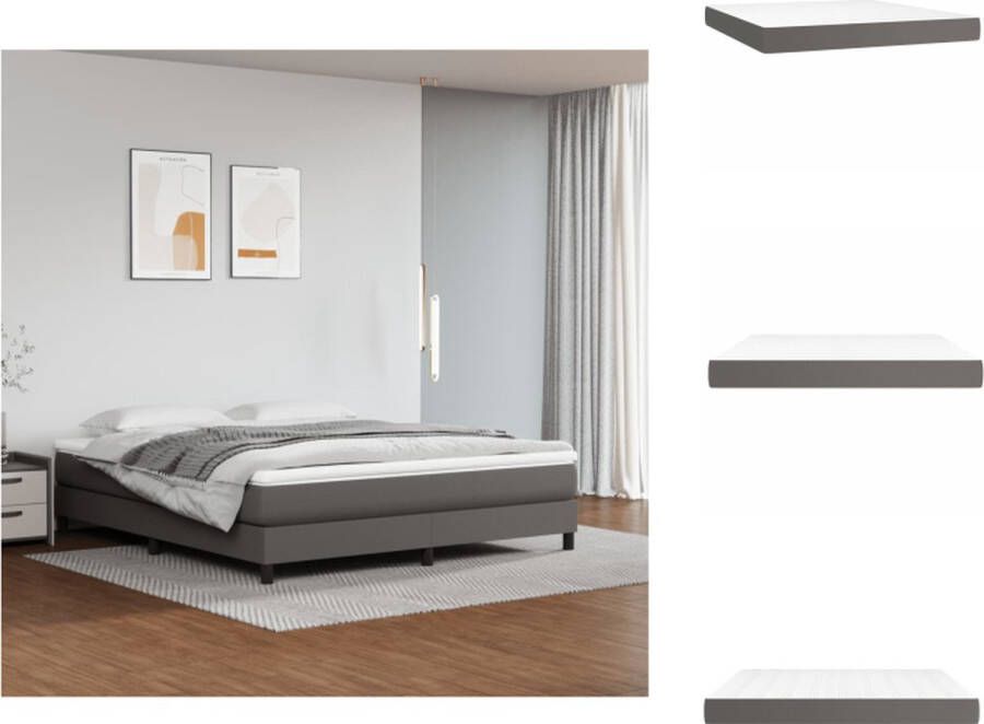 VidaXL Pocketveringmatras Pocketveringmatrassen Matras Pocketvering Matras Pocketveringmatras 160x200x20 cm kunstleer grijs