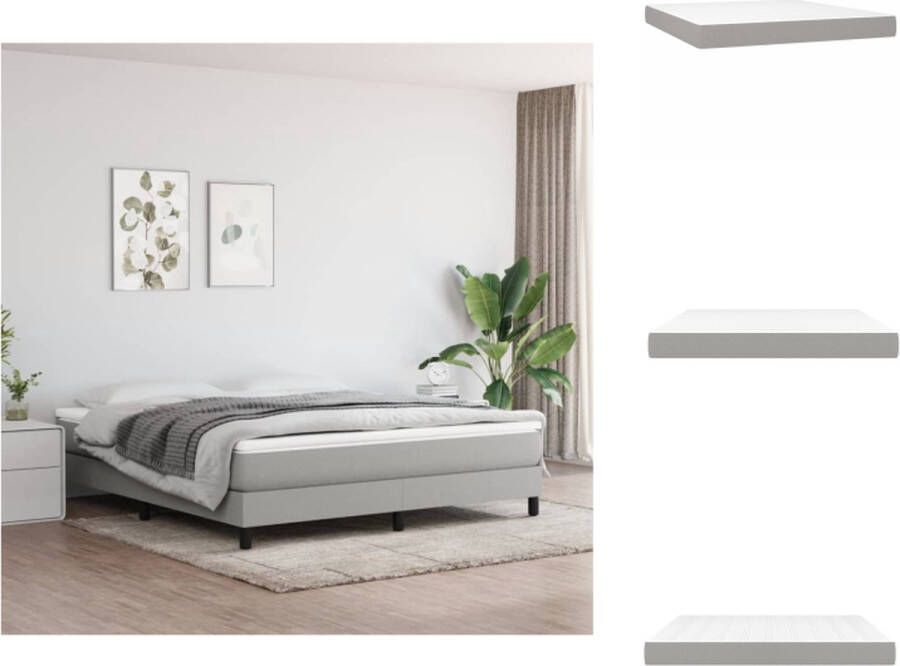 VidaXL Pocketveringmatras Pocketveringmatrassen Matras Pocketvering Matras Pocketveringmatras 160x200x20 cm stof lichtgrijs