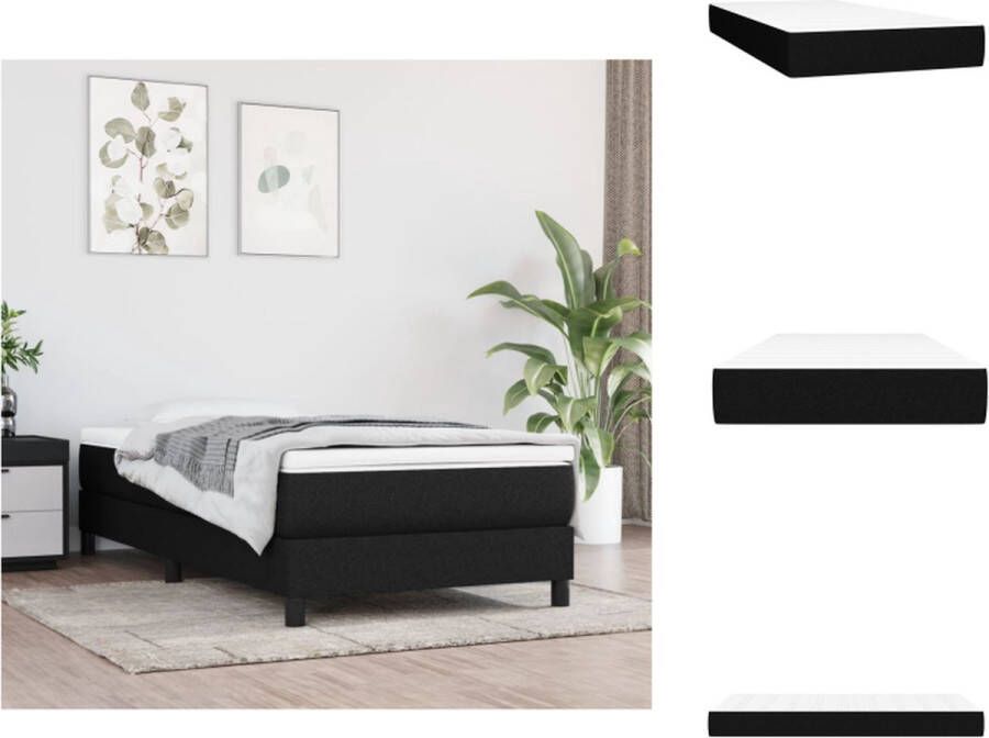 VidaXL Pocketveringmatras Pocketveringmatrassen Matras Pocketvering Matras Pocketveringmatras 80x200x20 cm stof zwart