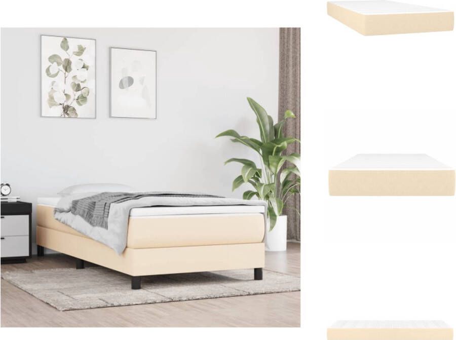 VidaXL Pocketveringmatras Pocketveringmatrassen Matras Pocketvering Matras Pocketveringmatras 90x200x20 cm stof crèmekleurig - Foto 3