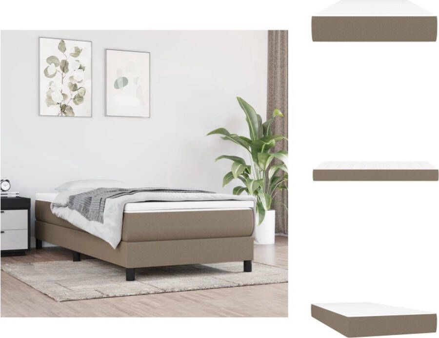 VidaXL Pocketveringmatras Pocketveringmatrassen Matras Pocketvering Matras Pocketveringmatras 100x200x20 cm stof taupe