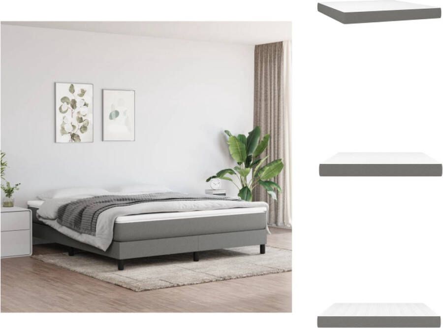 VidaXL Pocketveringmatras Pocketveringmatrassen Matras Pocketvering Matras Pocketveringmatras 180x200x20 cm stof donkergrijs - Foto 2