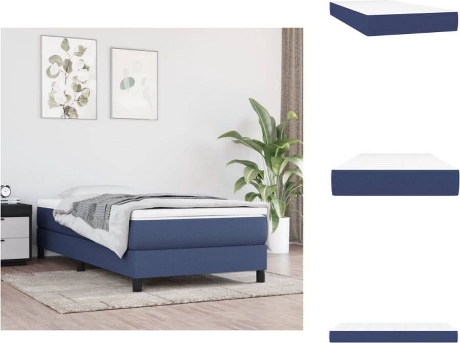 VidaXL Pocketveringmatras wit en blauw 90 x 190 x 20 cm duurzaam materiaal pocketveren en comfortabel schuim Matras