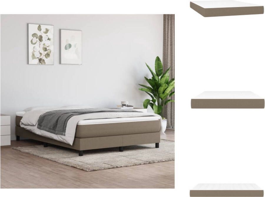 VidaXL Pocketveringmatras 140x190x20 cm stof taupe Pocketveringmatras Slaapcomfort Matras Topper Tweepersoonsmatras Medium Hard - Foto 2