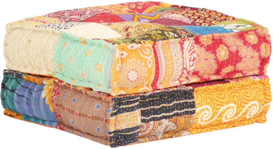 VidaXL Poef 60x70x36 cm stof patchwork