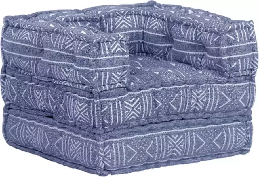 VidaXL Bankstoel modulair patchwork stof indigo