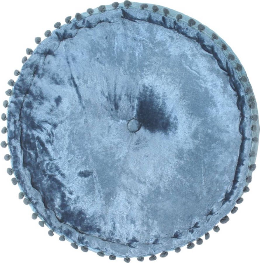 VidaXL -Poef-rond-40x20-cm-fluweel-blauw