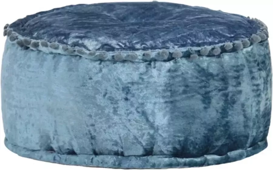 VidaXL -Poef-rond-40x20-cm-fluweel-blauw - Foto 2