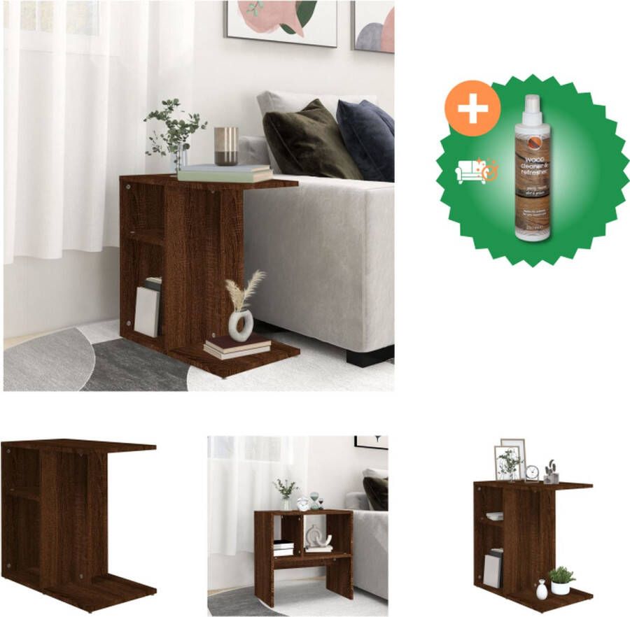 VidaXL Praktische Trendy Bijzettafel 50 x 30 x 50 cm Bruineiken Tafel Inclusief Houtreiniger en verfrisser