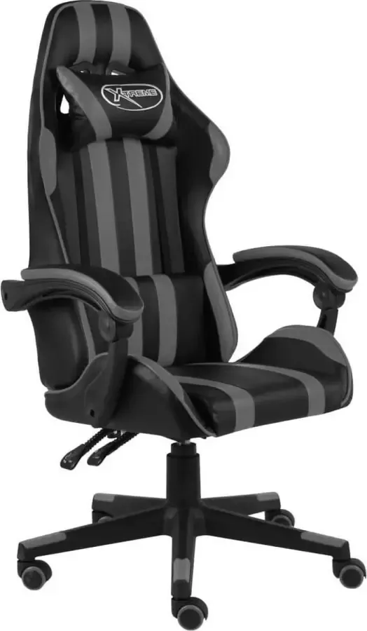 VidaXL -Racestoel-kunstleer-zwart-en-grijs - Foto 1