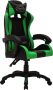 VidaXL Racestoel met RGB LED-verlichting kunstleer groen en zwart Bureaustoel Inclusief Onderhoudsset - Thumbnail 2