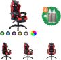 VidaXL Racestoel met RGB LED-verlichting kunstleer rood en zwart Bureaustoel Inclusief Onderhoudsset - Thumbnail 1