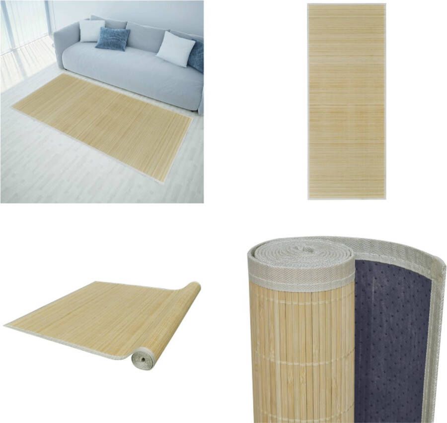 VidaXL Rechthoekige bamboe mat 80 x 300 cm (Neutraal) Tapijt Tapijten Vloerkleed Vloermat