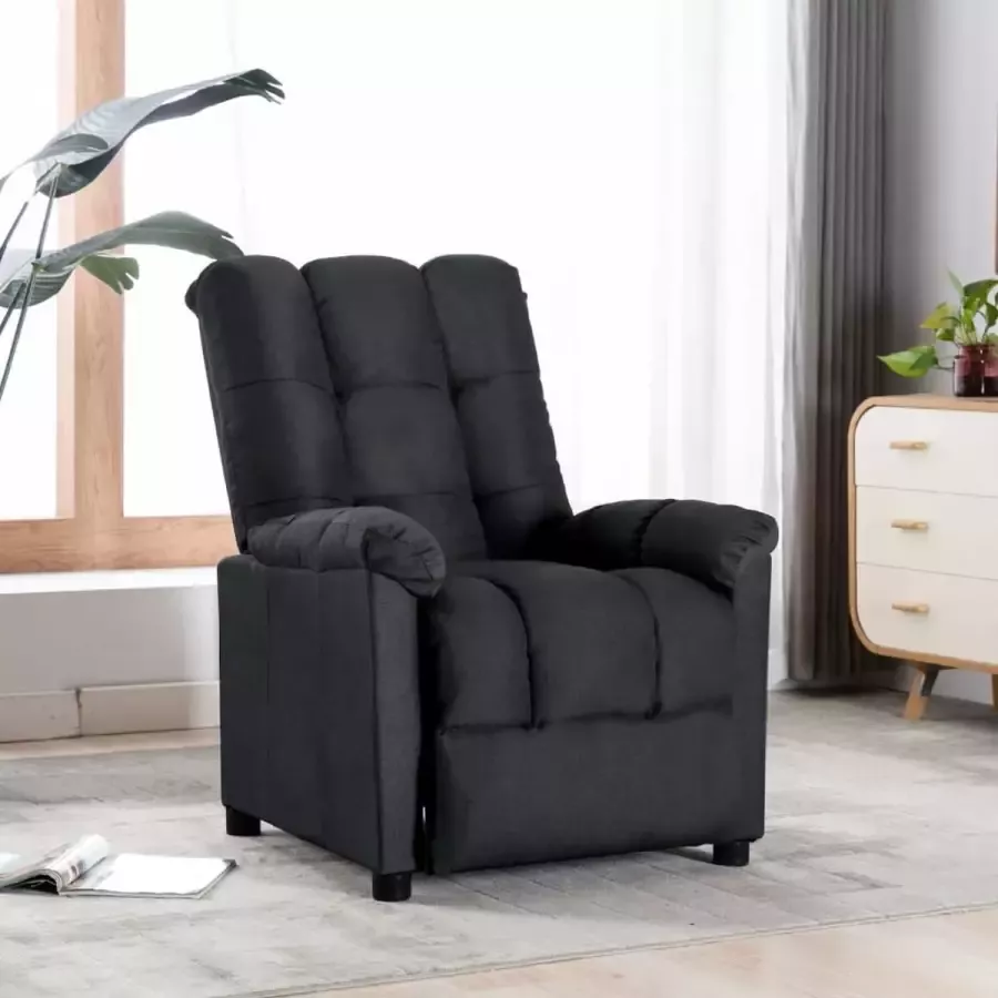 VidaXL Relax fauteuil verstelbaar donkergrijs stof