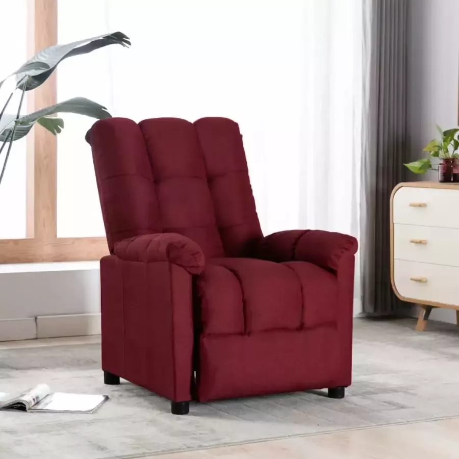 VidaXL Relax fauteuil verstelbaar wijnrood stof