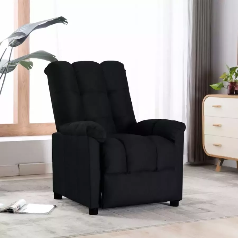 vidaXL Relax fauteuil verstelbaar zwarte stof