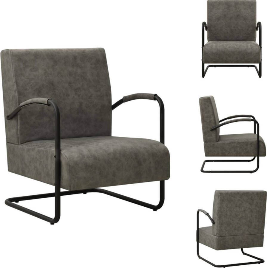 VidaXL Relaxfauteuil 64.5 x 77 x 84 cm Leer en metaal Fauteuil