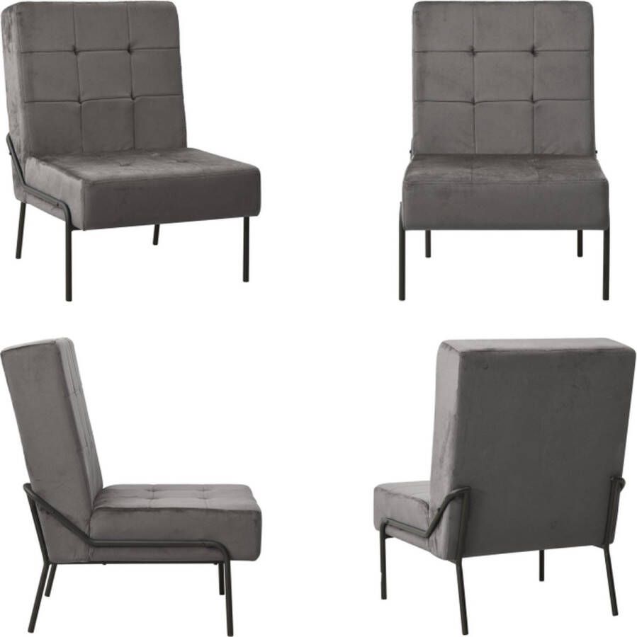 VidaXL Relaxstoel 65x79x87 cm fluweel donkergrijs Relaxstoel Relaxstoelen Fauteuil Fauteuils