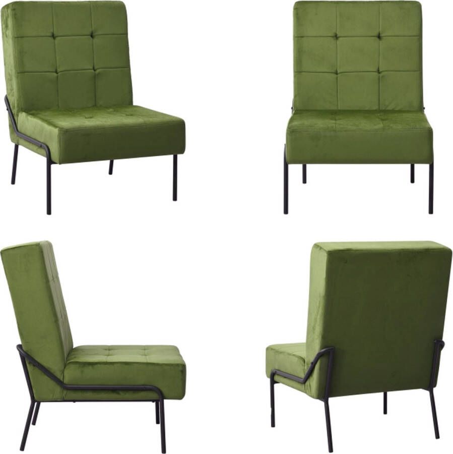 VidaXL Relaxstoel 65x79x87 cm fluweel lichtgroen Relaxstoel Relaxstoelen Fauteuil Fauteuils