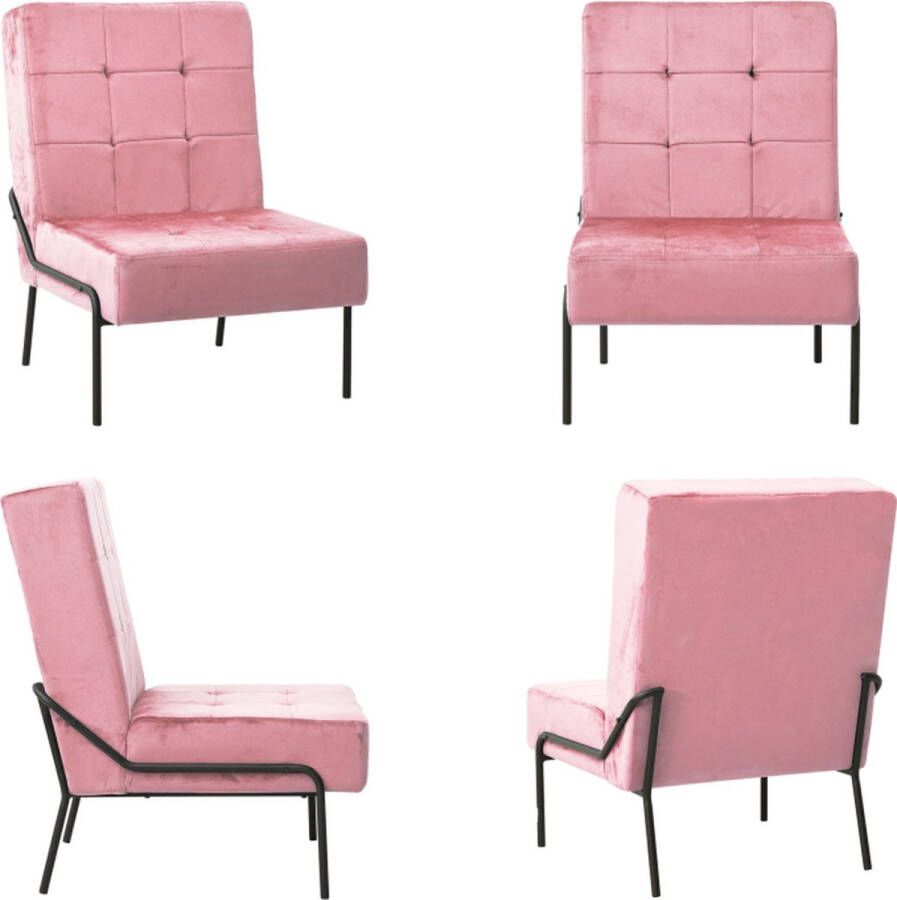 VidaXL Relaxstoel 65x79x87 cm fluweel roze Relaxstoel Relaxstoelen Fauteuil Fauteuils